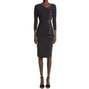 Chiara Boni la Petite Robe Cibeles Draped Sheath Black LBD Dress Sz 40 IT 4 US